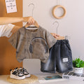 Summer Cute Baby Boy Short Sleeve Denim Shorts Two-Piece