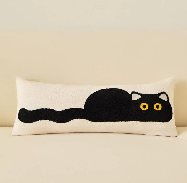 Créative Canapé Jet Oreiller Noir Chat Oreiller Couvercle mignon Poupée Salon Coussin