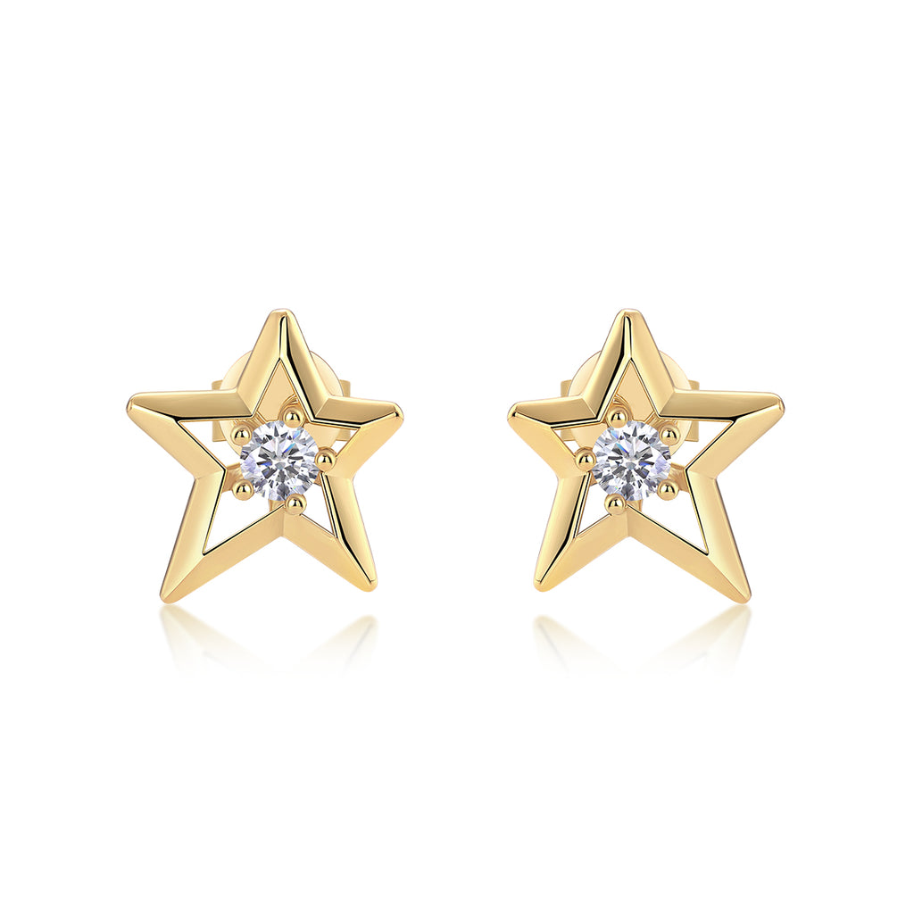 S925 Boucles d'oreilles Sterling Silver Star Stud