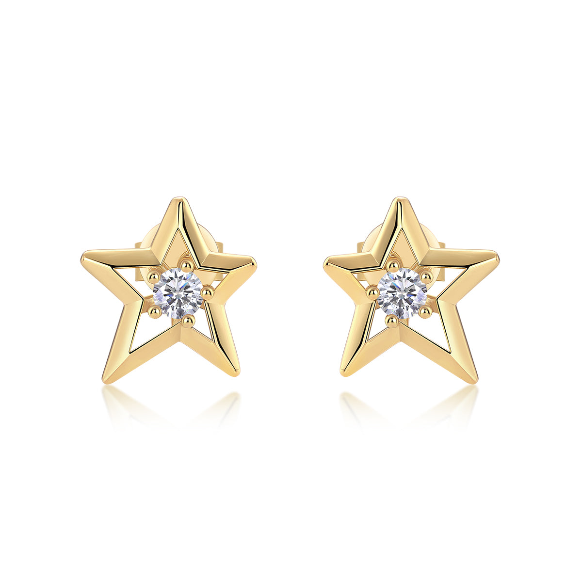 S925 Boucles d'oreilles Sterling Silver Star Stud