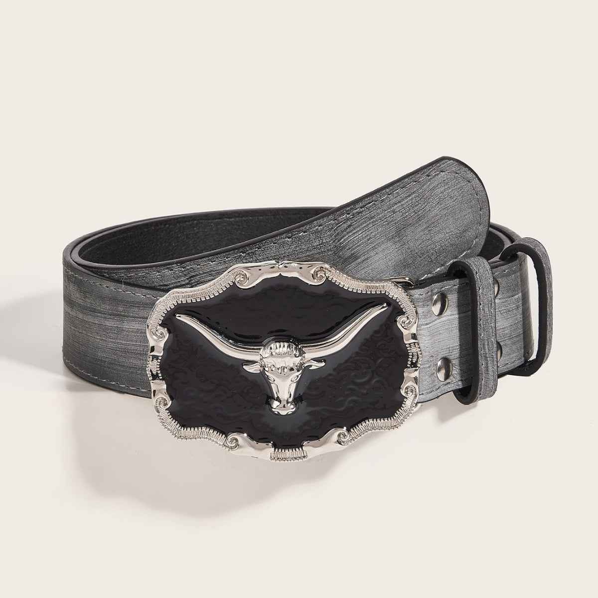 Rétro Dominering Epoxy Cattle Head Buckle Femmes Casual Homme Jeans Strap Personnalité Be