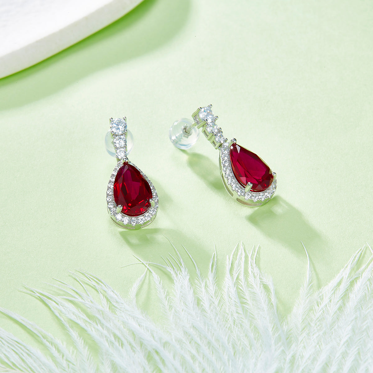 S925 Boucles d'oreilles d'angle en argent sterling Teardrop
