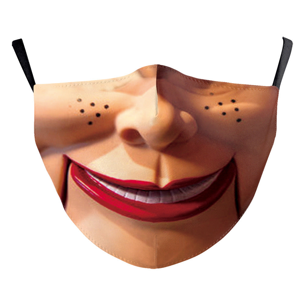 Impression numérique Clown Halloween Funny Horror Double couche Masque de poussière