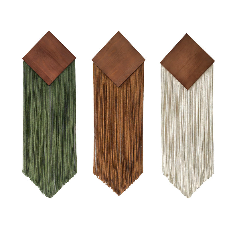 Woven cotton Tassel Tapestry with a flowing layer