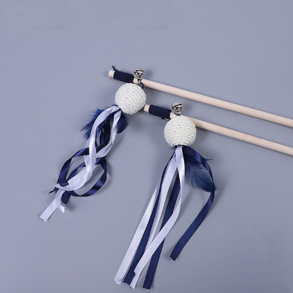 Pôle en bois Funny Cat Stick Toy d'origine bois fait main