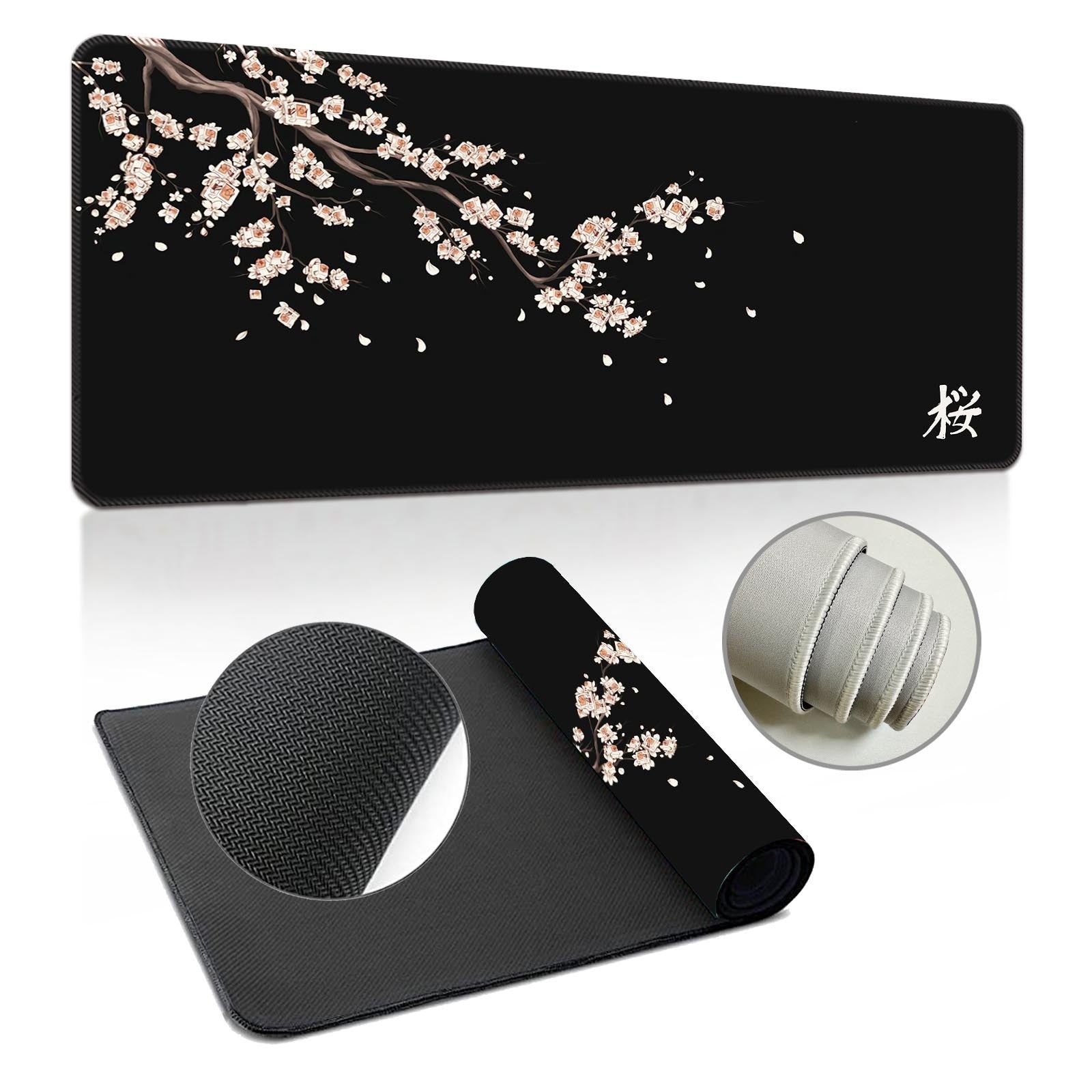 Cerise Blossom Ink-Wash Extra-Large Extra-Thick Mouse Pad