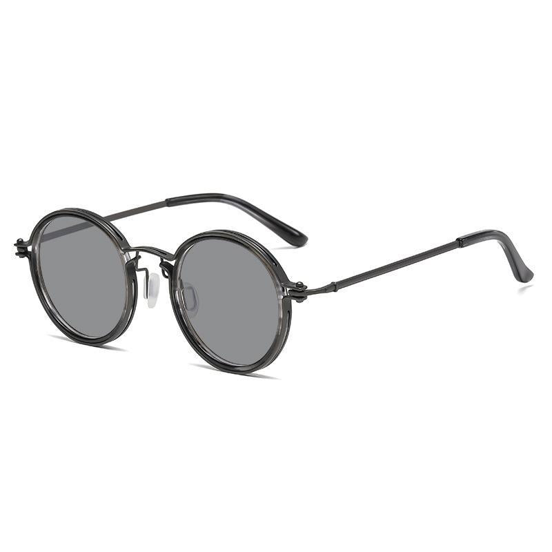 Lunettes de soleil rétro Lunettes de soleil en métal rond pour hommes