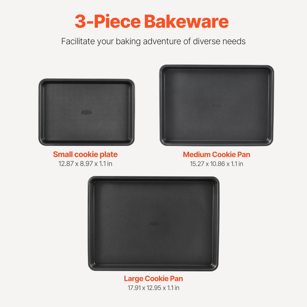 Set de pâtisserie en acier au carbone 3 pièces avec poignée en silicone