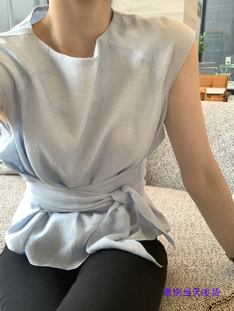 Blouse à cravates chic chic de style commuté