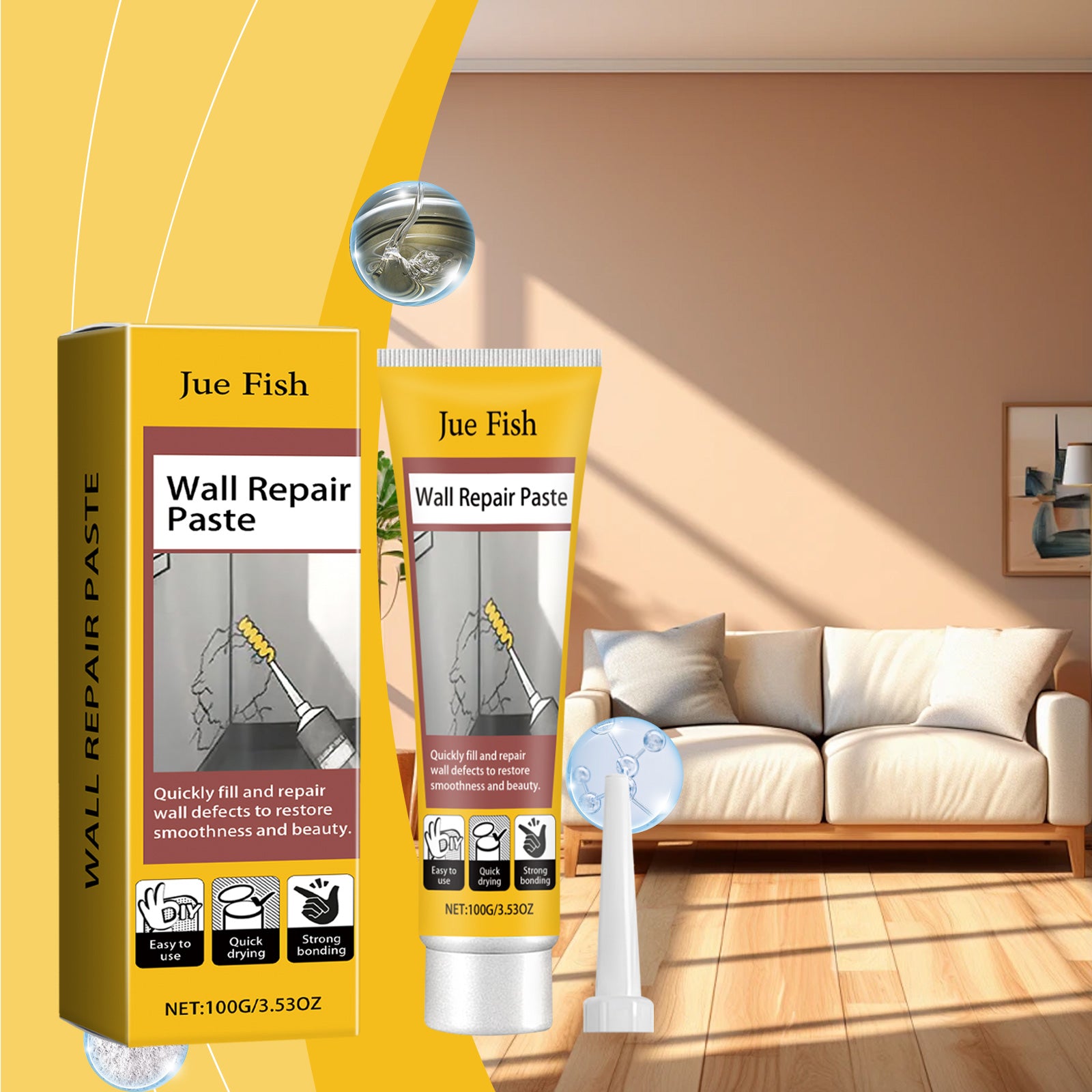 Pâte de réparation de fissures murales 1 0 0g1box
