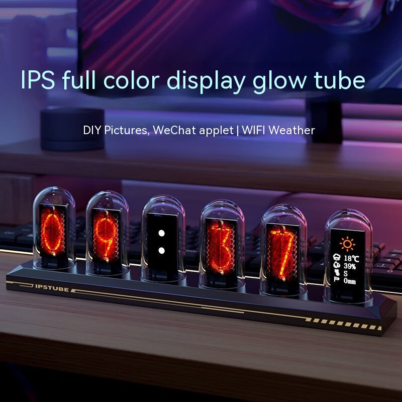 Magic Flavor Premium RGB alliage d'aluminium Simulation Nixie Tube Horloge IPS Ordinateur Bureau D