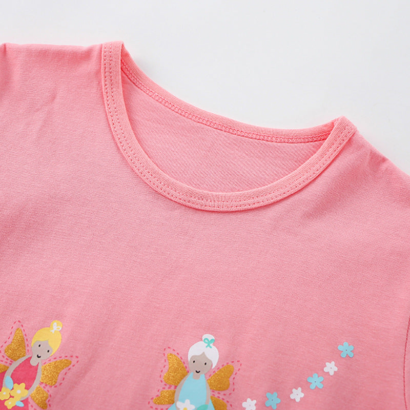 T-shirts à manches courtes pour filles de printemps d'été