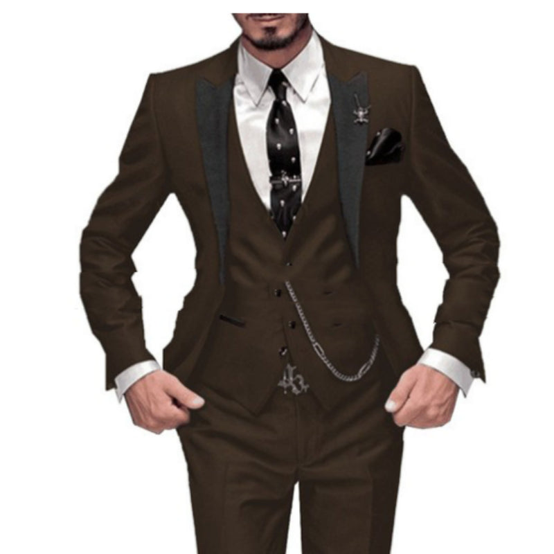 Costume trois-pièces pour hommes Costume noir de couleur assortie