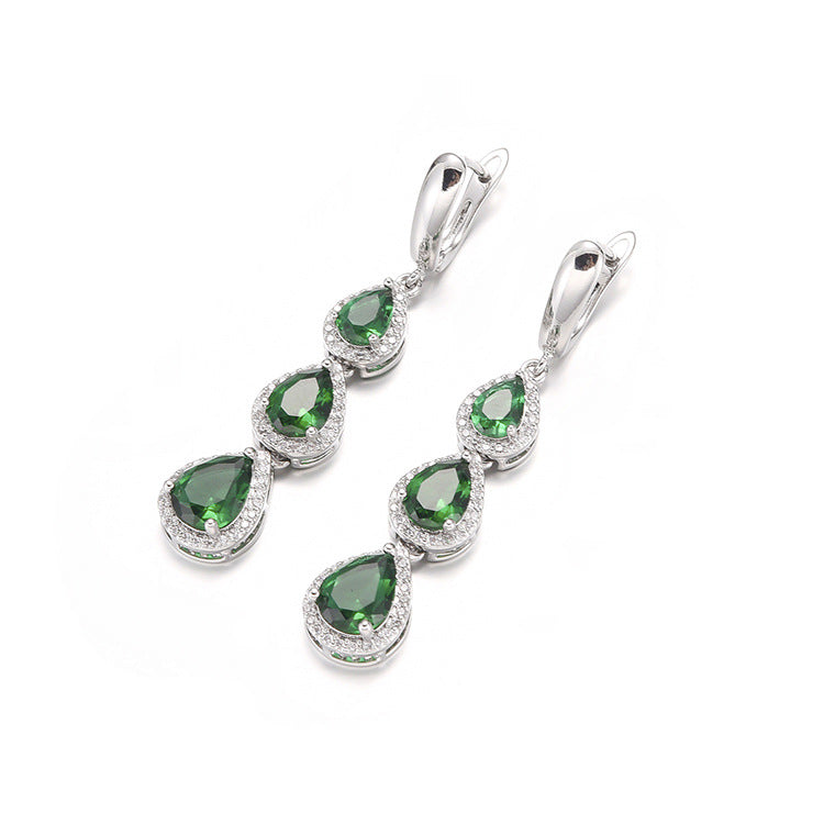Water Drop Long Necklace Earring Bracelet Ornament