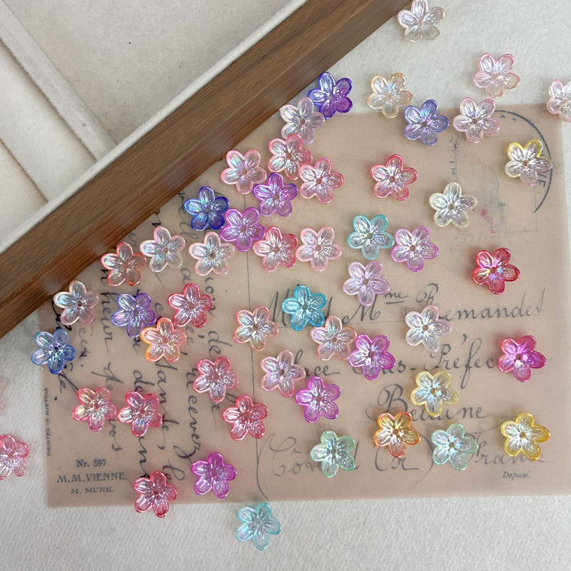 Graduent Perles Cinq-Petales Lumineuses Fleurs Acryliques