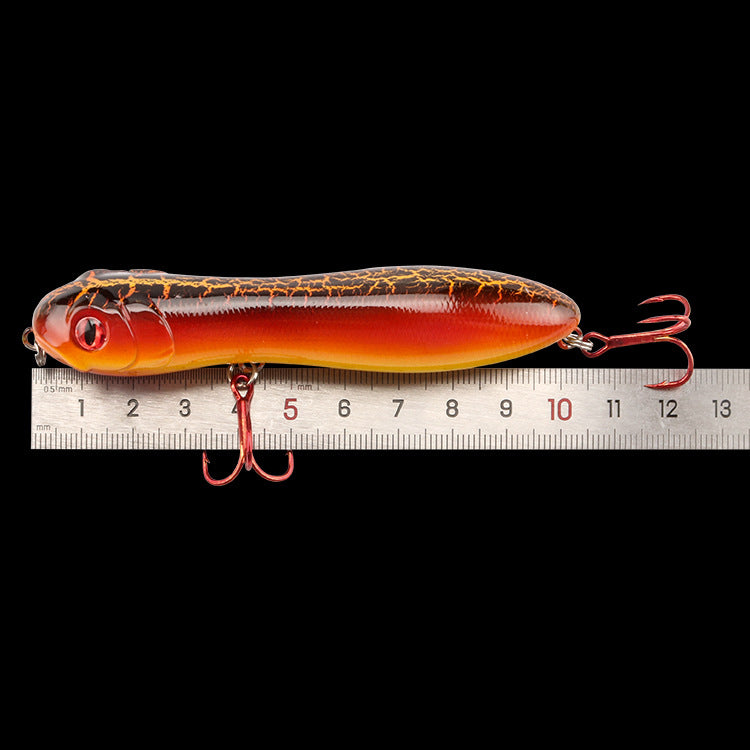 Lure de crayon à tête de serpent bionique en plastique avec hochet