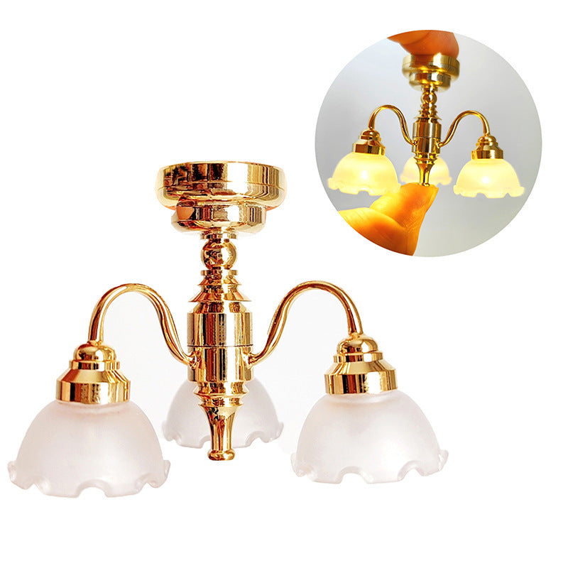 Mode Mini Meubles Jouet Chandelier brillant