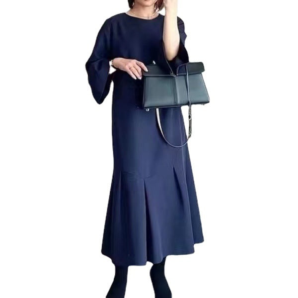 Robe élégante à col rond pour femmes