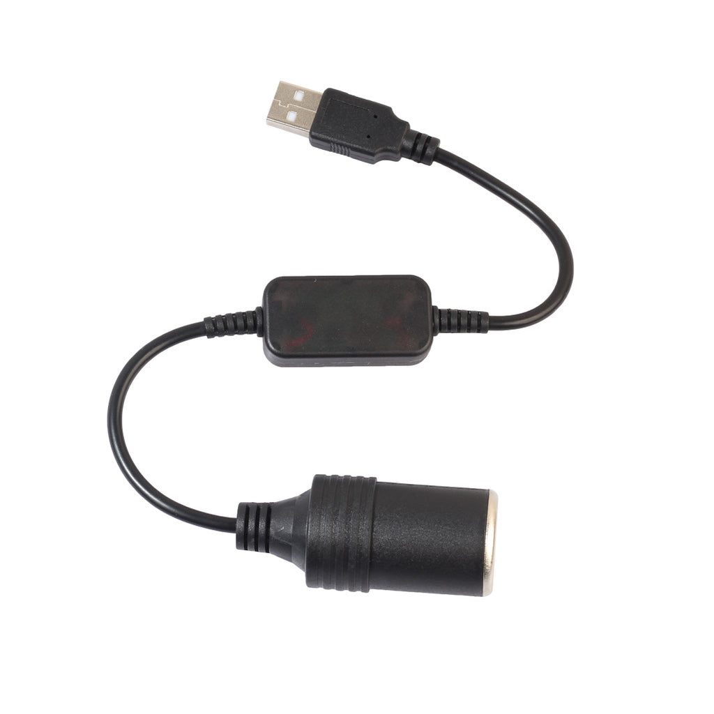 Câble d'adaptateur d'alimentation USB 5V à 12v Boost pour allume-cigarette noir