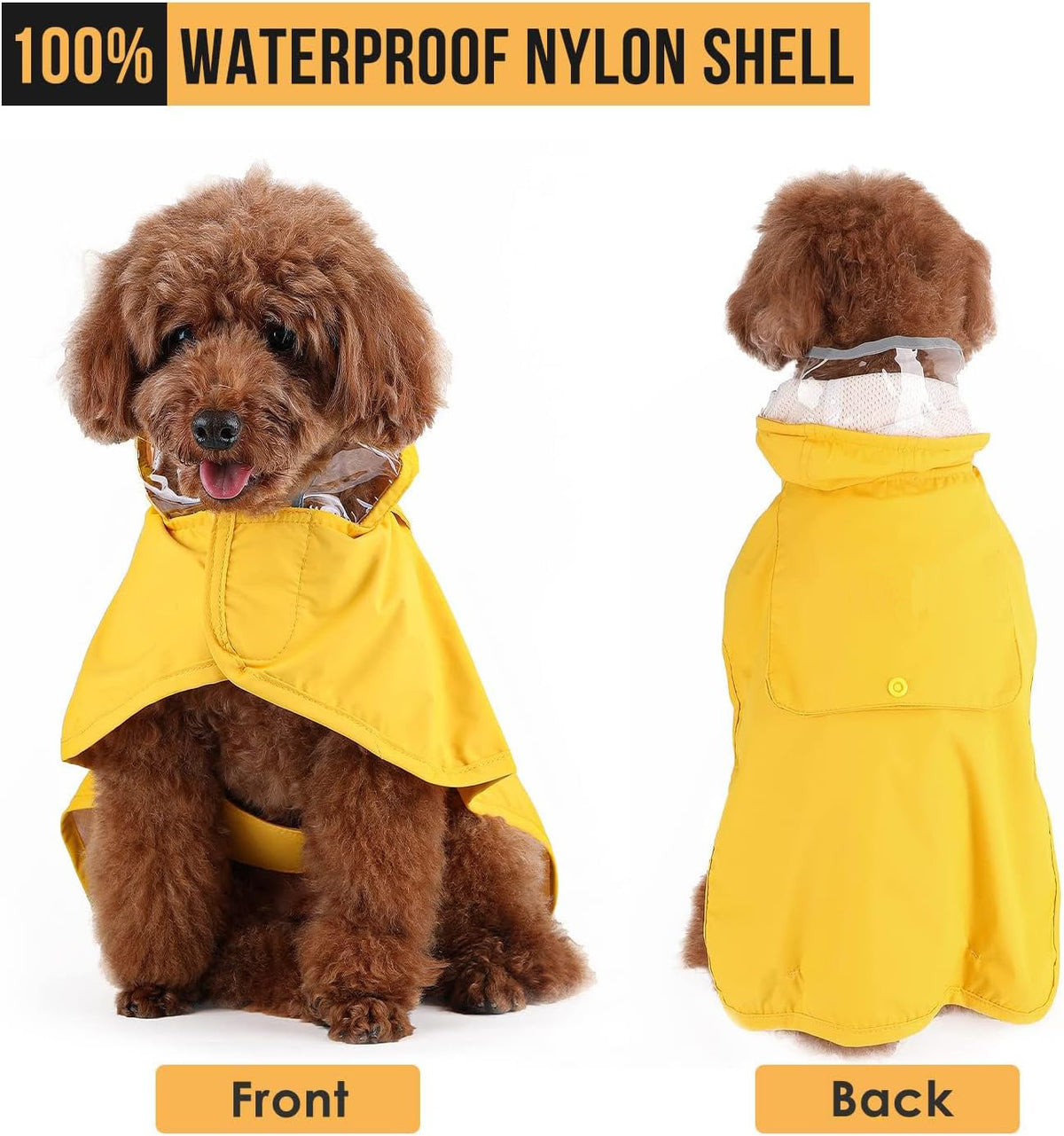 Veste de pluie pour chien imperméable souple respirant pour petit chien à capuchon manteau de pluie pour chien