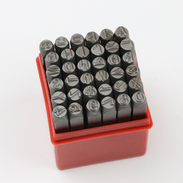 36PCS Nombres et lettres Suit Steel Word Code Joint en acier numérique