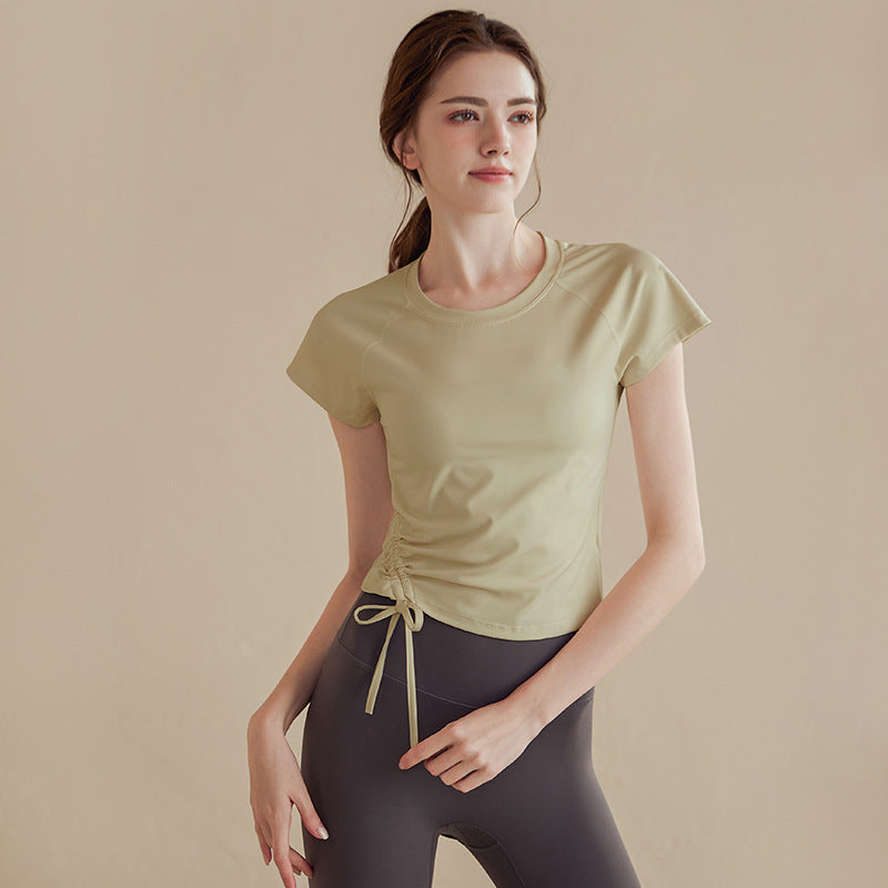 T-shirt de yoga à manches courtes pour femmes