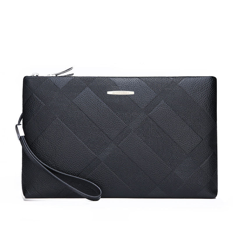 Sac à embrayage de grande capacité pour hommes en cuir souple élégant