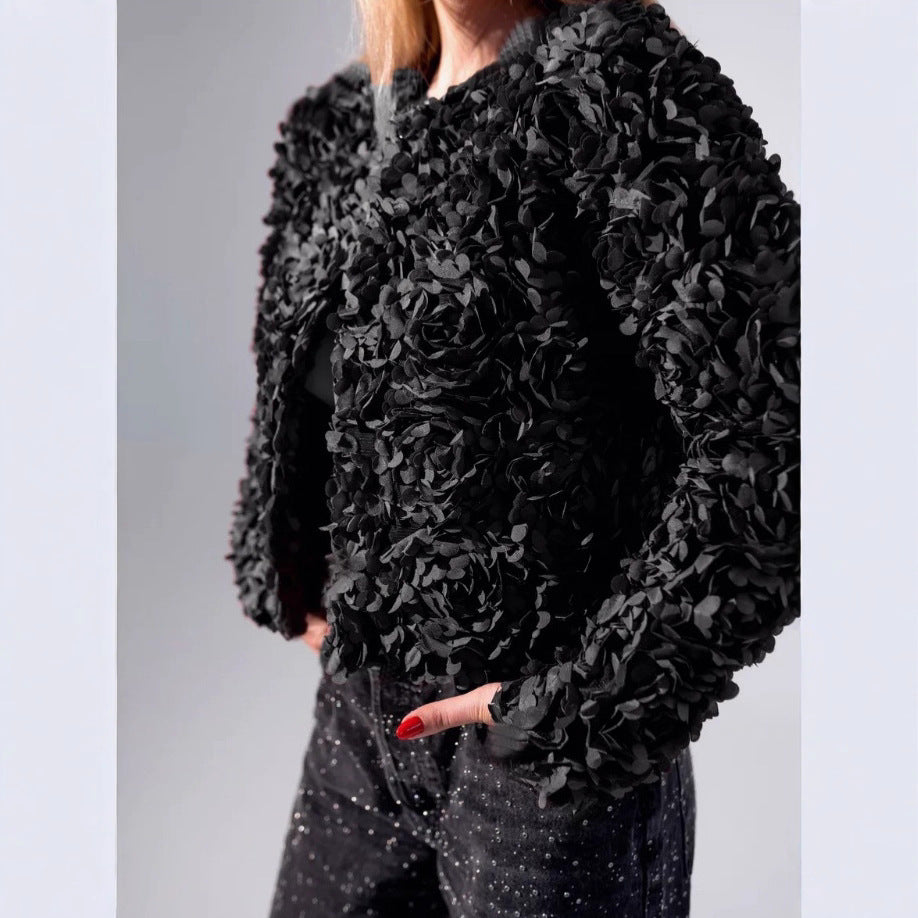 Femmes Veste courte texturée Vêtements de dessus occasionnels