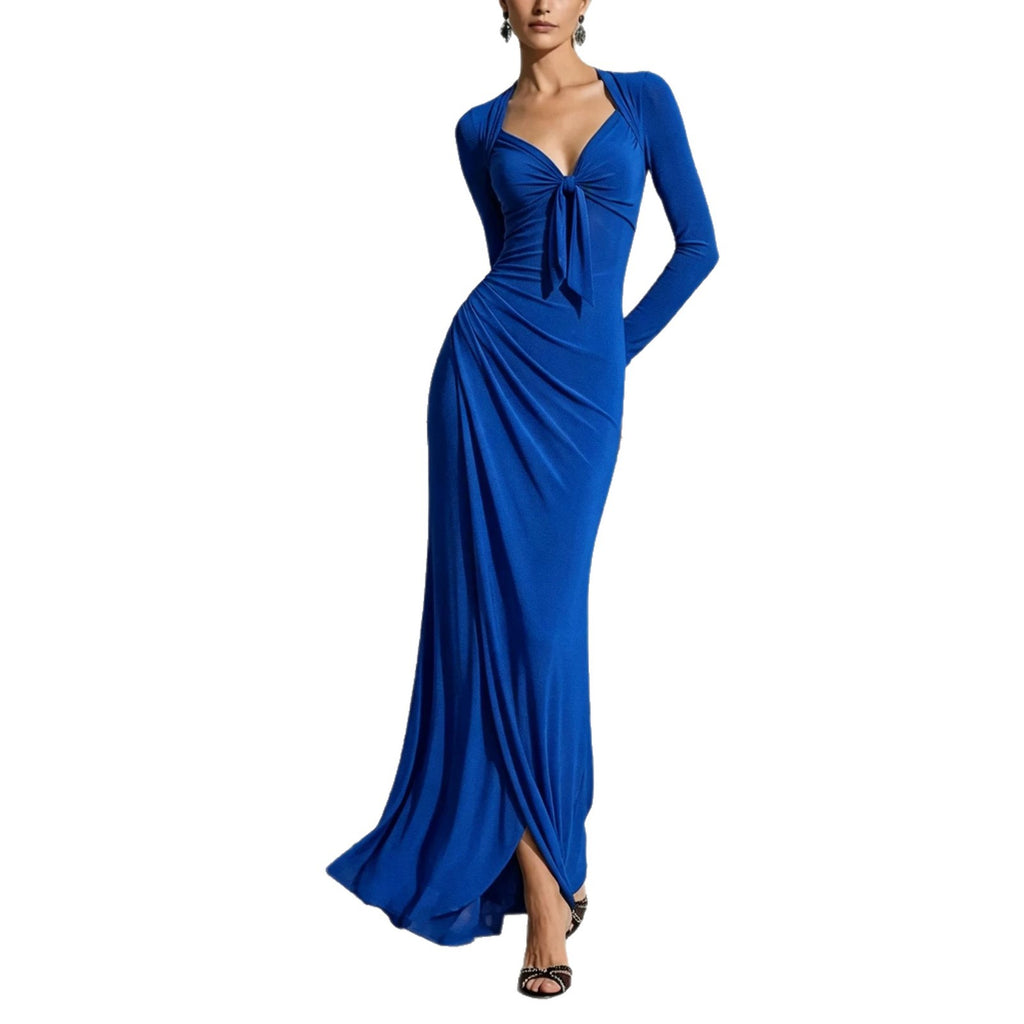 Robe Maxi en col V pour femmes