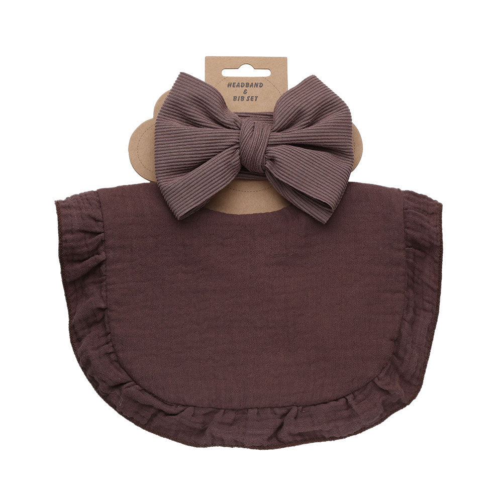 Pure Color Ruffles Serviette Salive pour Enfants