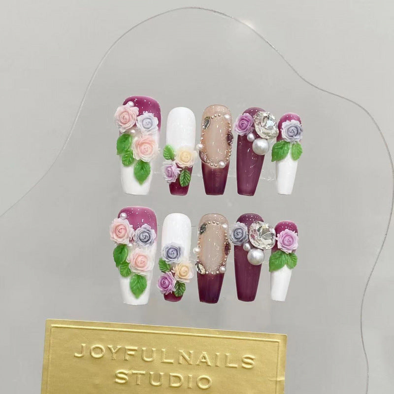 Art des ongles Printemps Petites fleurs Vibe d'été Faux ongles