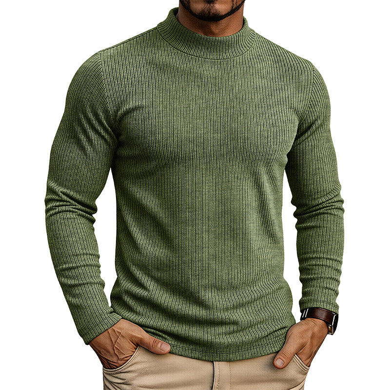 Chandails à manches longues en col mandarin pour hommes