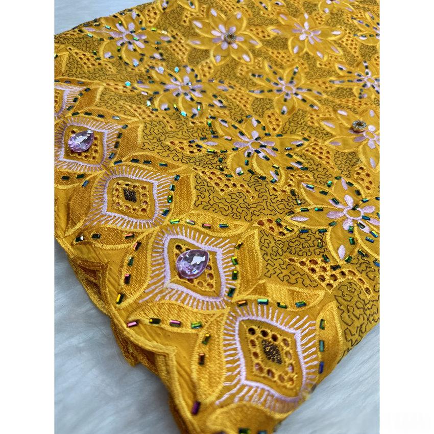 Ensemble de tissu de coton brodé perforé en acier inoxydable