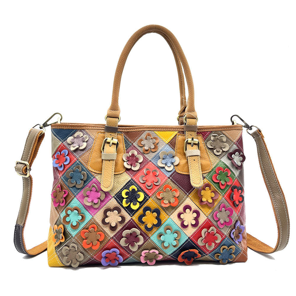 Sac à main casual en cuir véritable pour femmes avec pince à la main