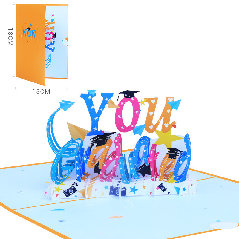 Pop-up couleur impression graduation saison Popup carte de voeux