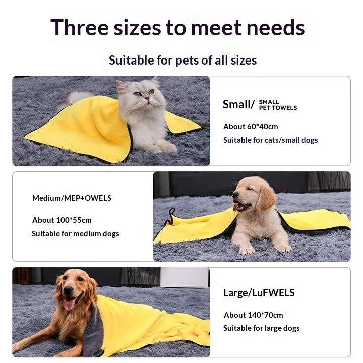 Serviette pour chien Super Absorbant Serviette de bain à séchage rapide pour chiens et chats en particulier pour Golde