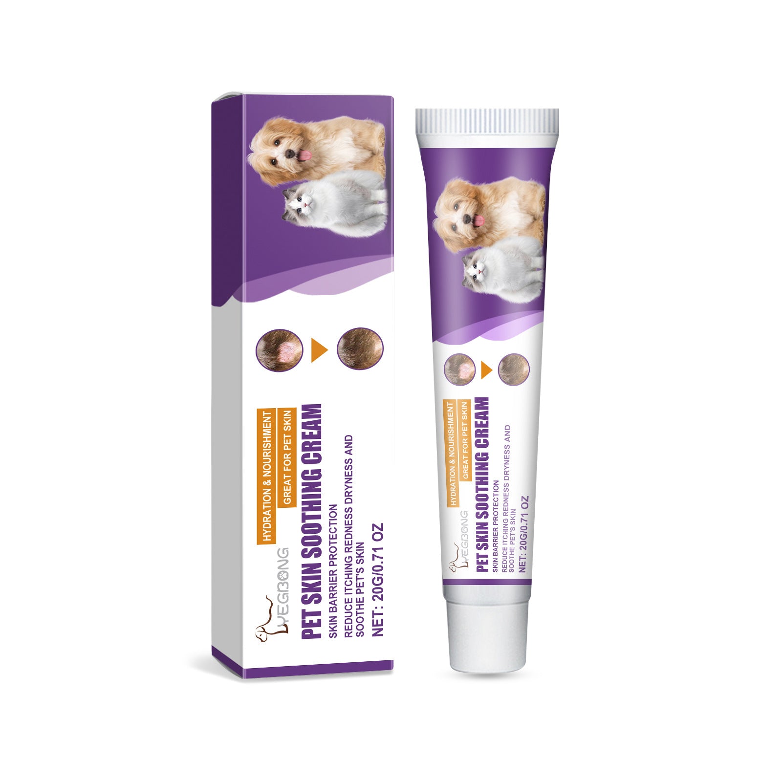 Crème apaisante douce soin de la peau d'animal naturel