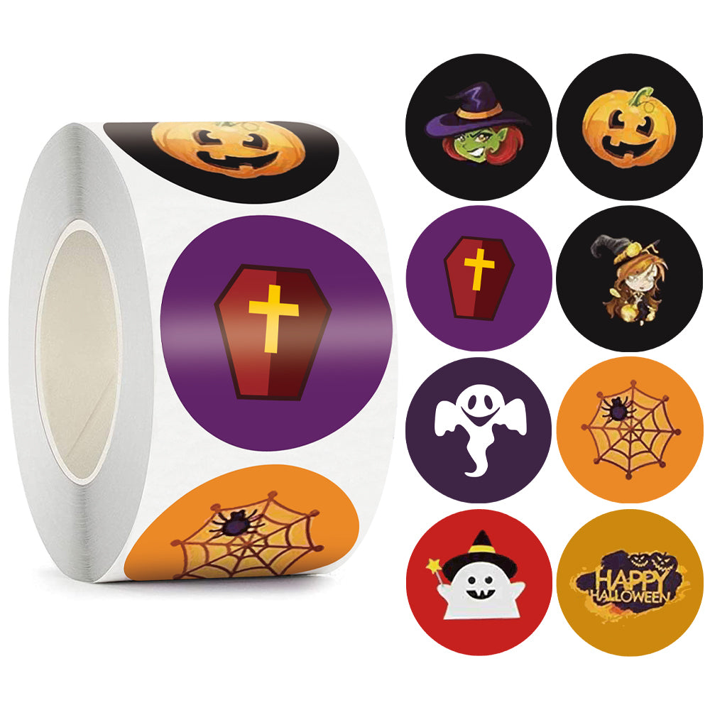 500 Rolls Joyeux Halloween Jouet pour enfants Animaux Merci Décoration Sticker Label