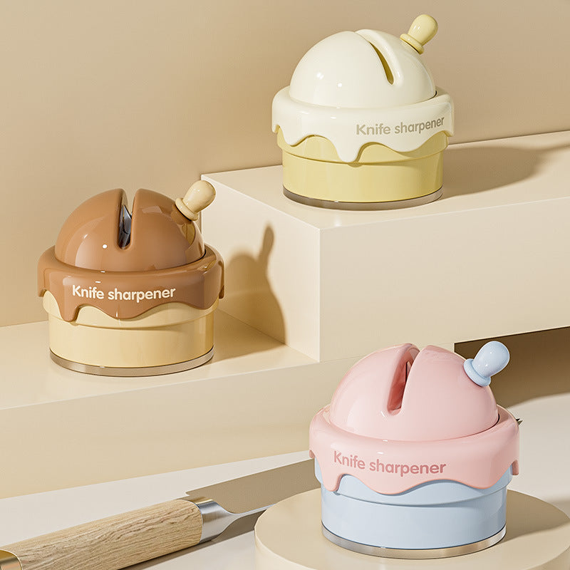 Aiguisseur de couteau en forme de crème glacée pour cuisine maison
