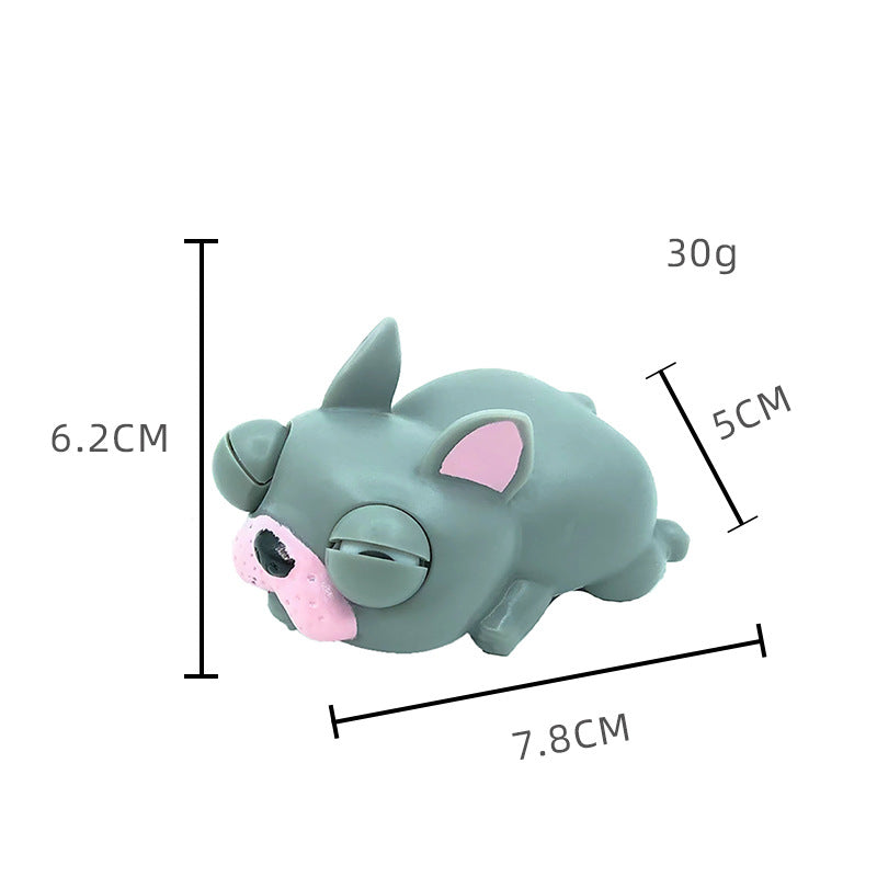 Cute Pet Squishy chien endormi avec des yeux enflammés Stress-Relief Squeeze Jouet pour la libération et Fu