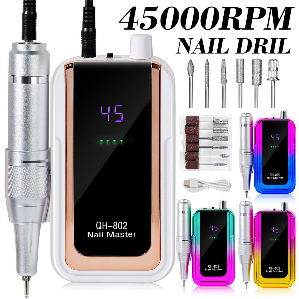45,000 RPM perceuse de ongles électriques avec moteur sans brosse pour enlèvement de gel