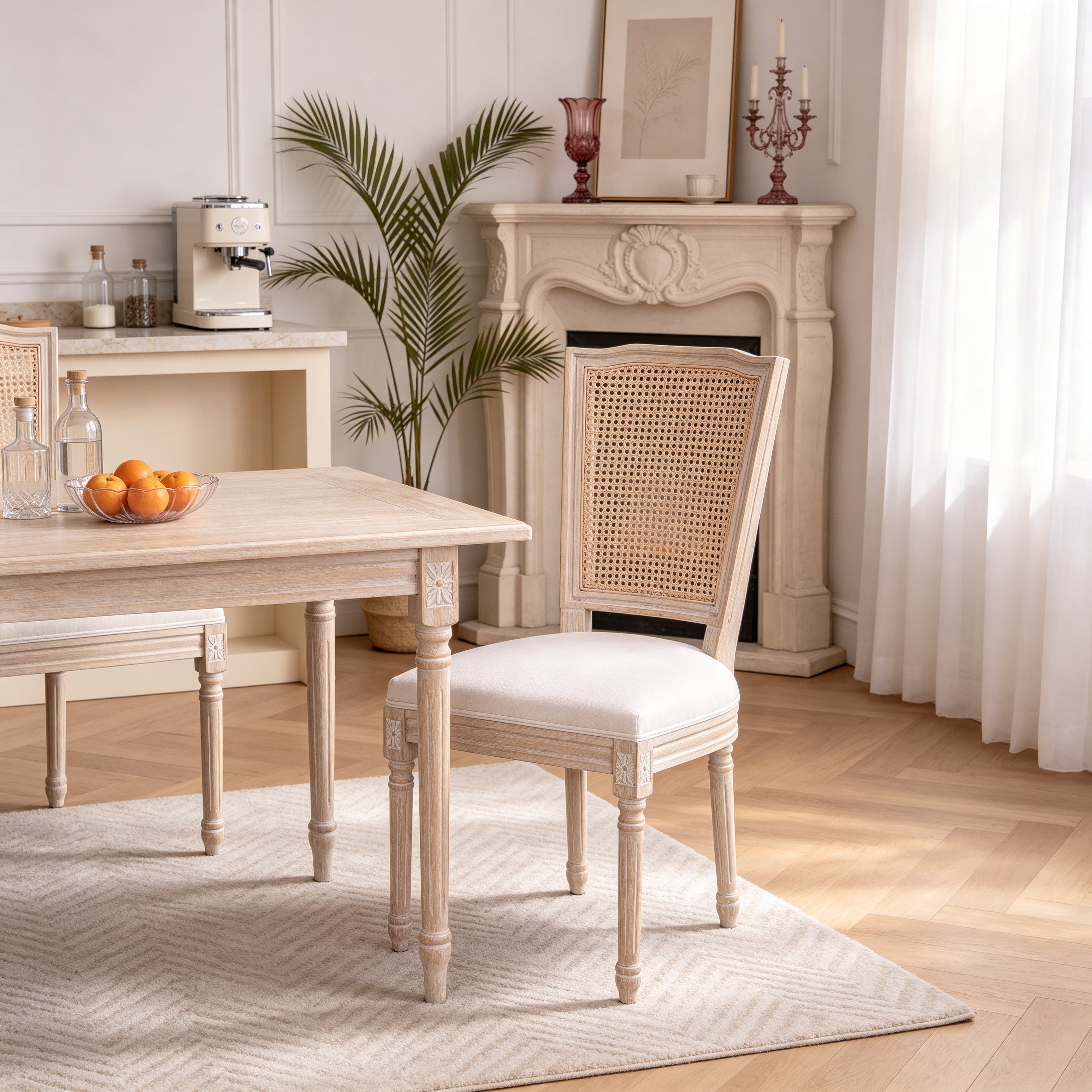 Chaises à manger à la campagne française Ensemble de 2