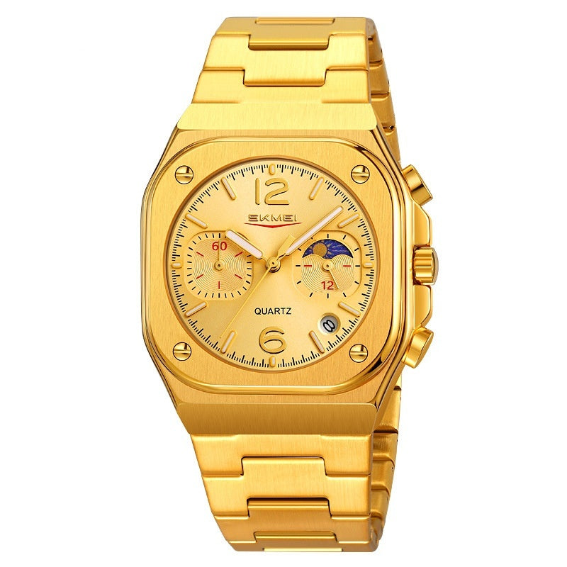Homme Casual Waterproof Multifonctionnel Business Quartz Watch