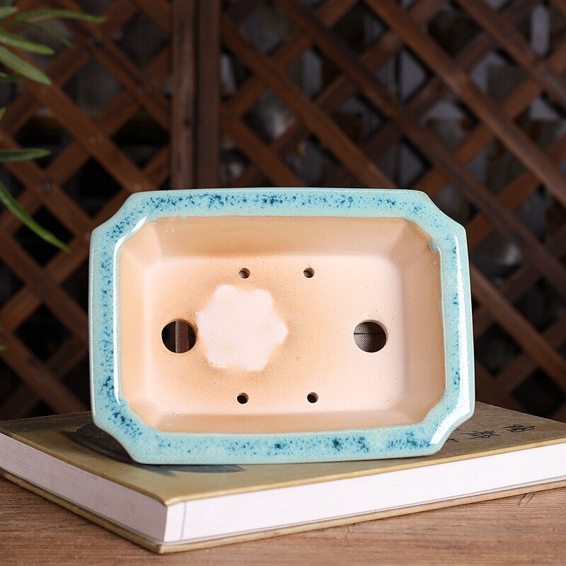 Planteur rectangulaire en céramique émaillée pour plantes vertes