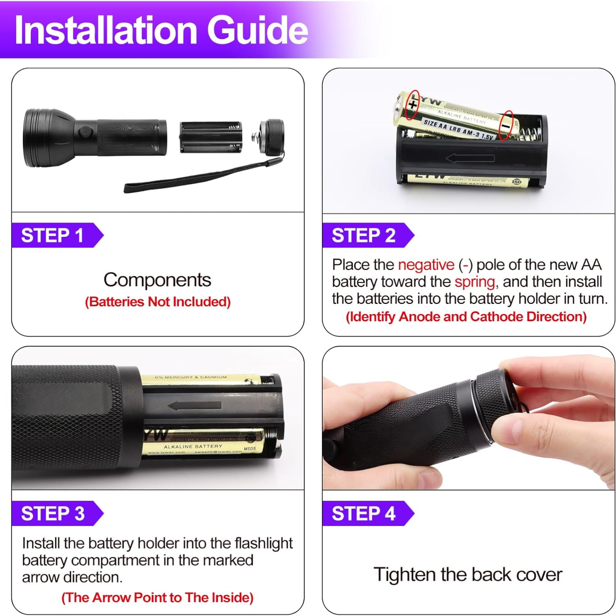 UV Flashlight Black Light