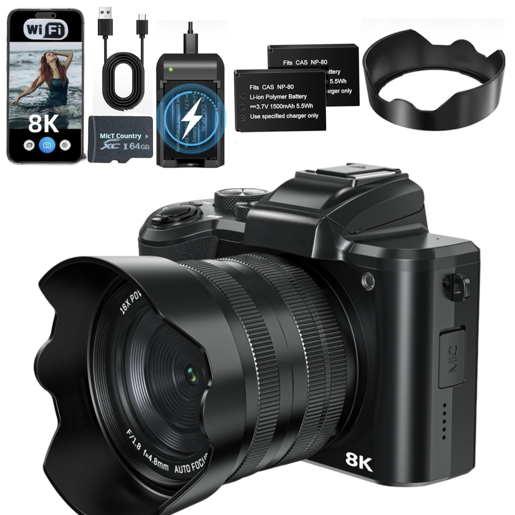 Auto Focus Selfie Camera pour étudiants Version anglaise
