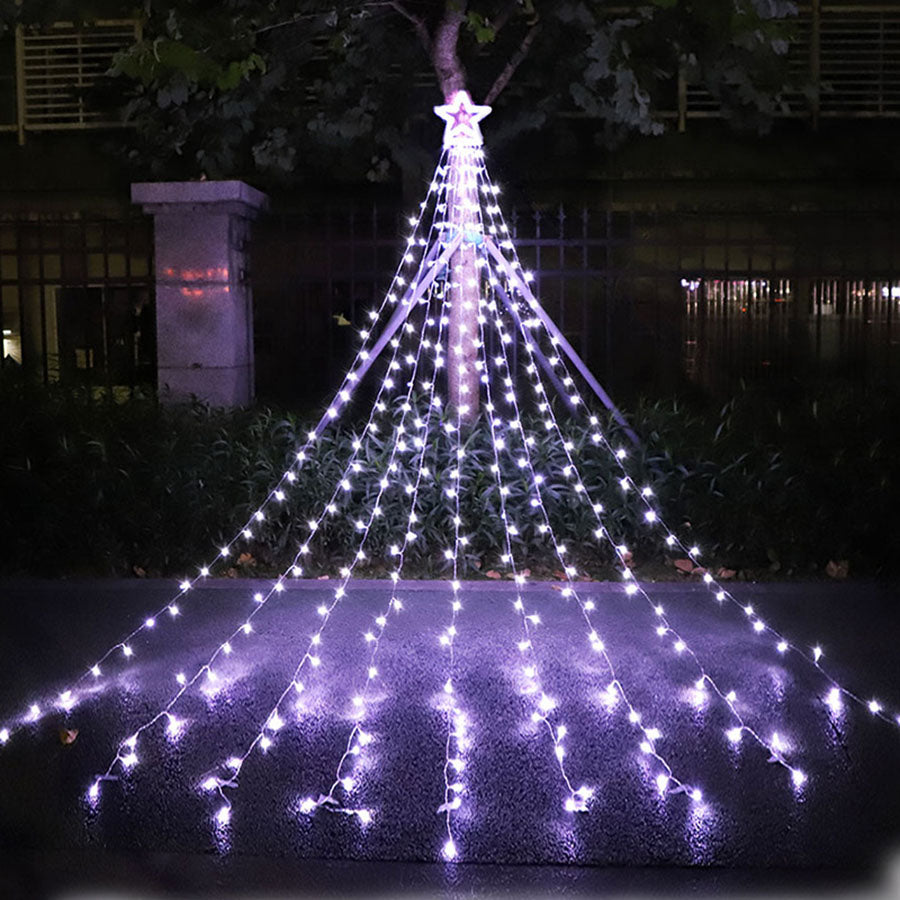 Lumière de chute d'eau étoile 5 points LED pour décorer la cour extérieure