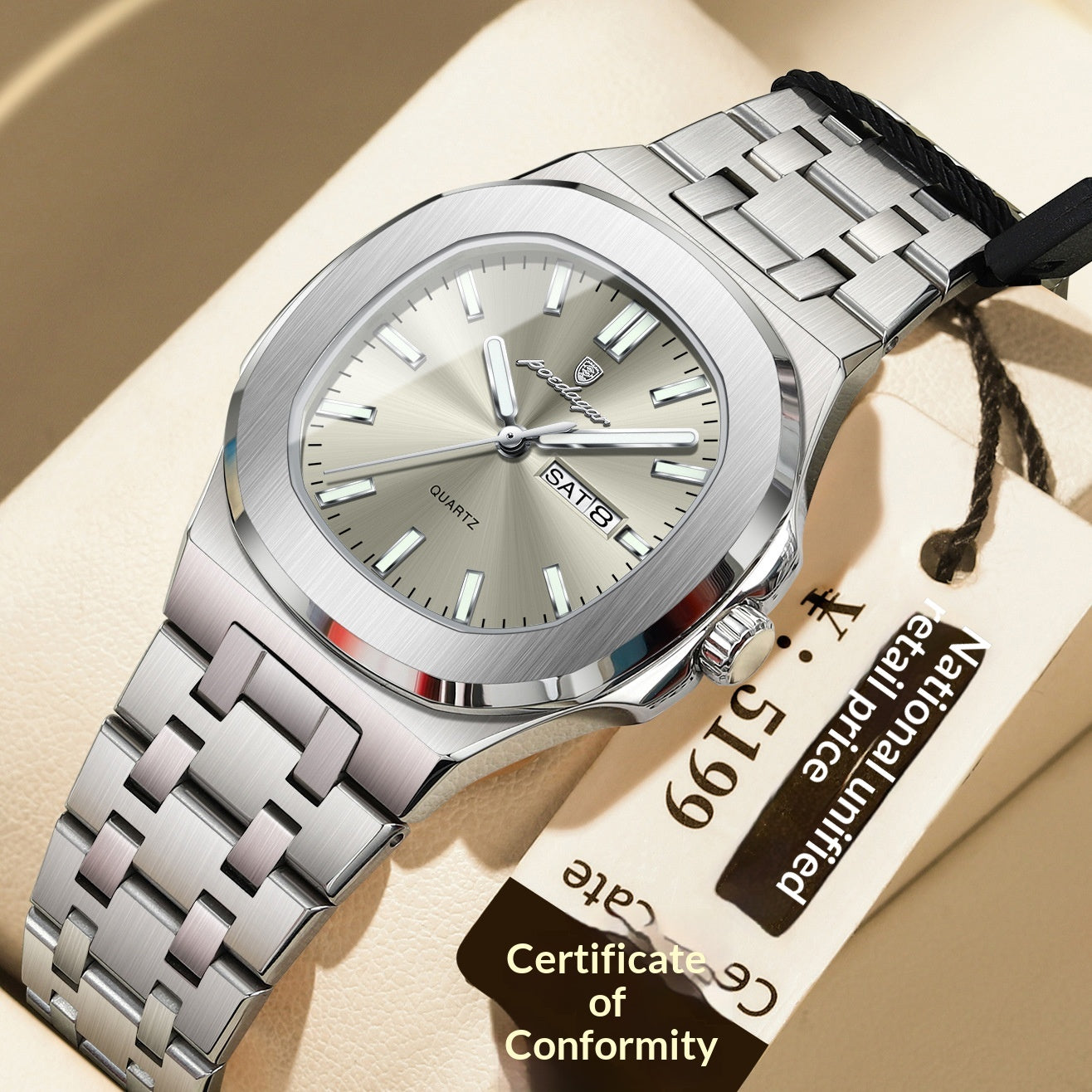 Montre ultra-mince avec étanche Et caractéristiques lumineuses