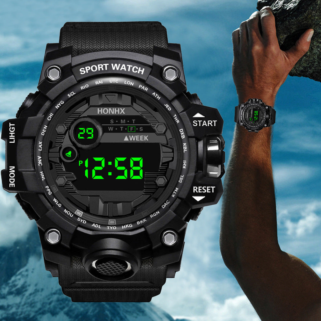 Montre électronique multifonctionnelle de sport étanche pour hommes