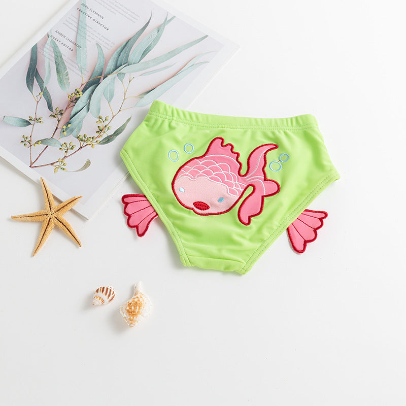 Bébé Natation Trunks mignon brodé Double pont 1-3 ans garçons et filles apprendre la natation
